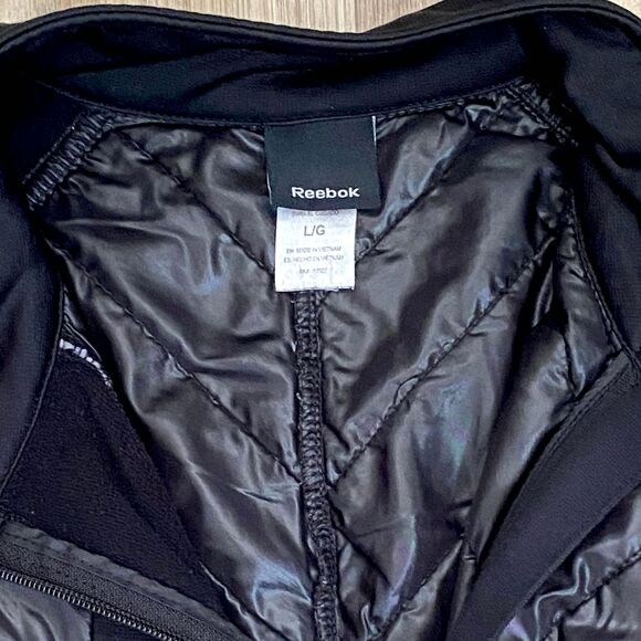 Reebok Women’s Large Black  Zip Athletic Jacket Quilted - Activewear - Picture 3 of 6